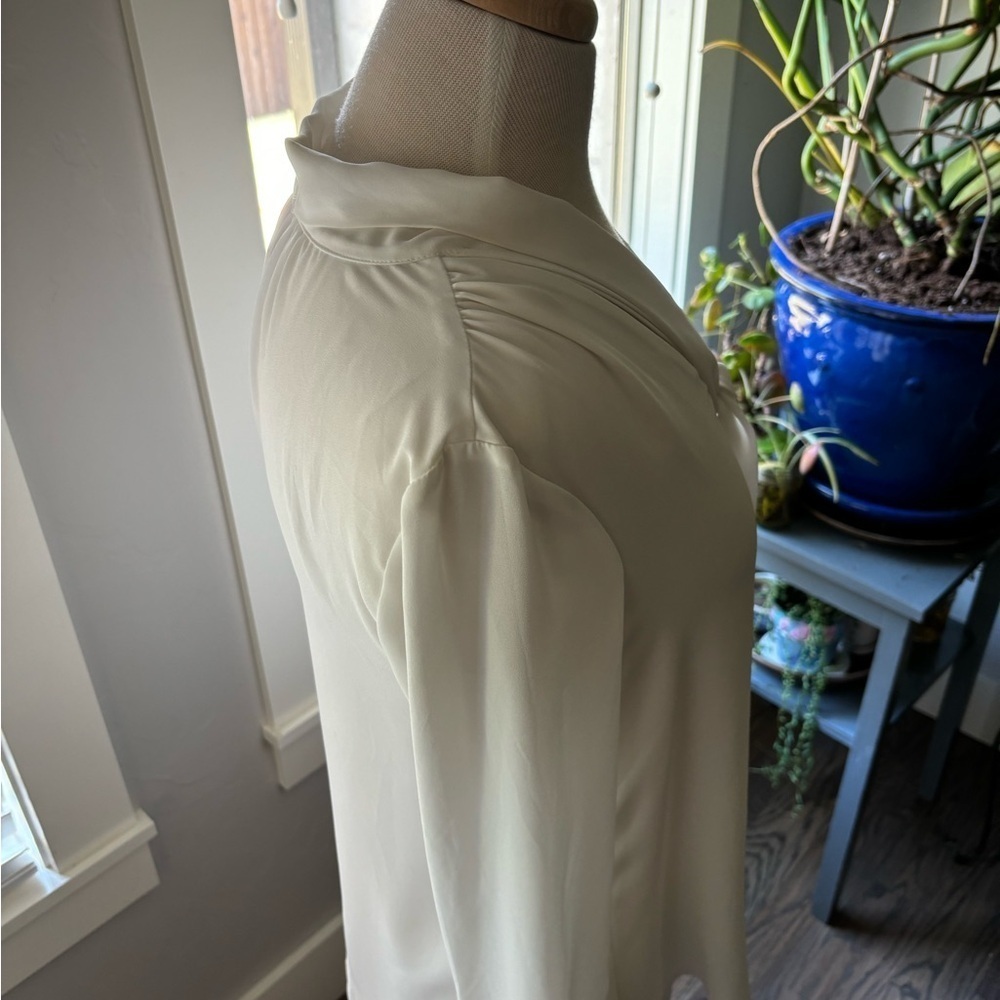 Anthropologie White Sheer Shirt - Picture 5 of 10
